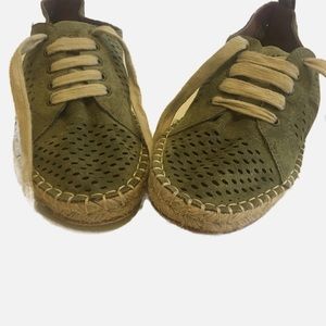 Mi iM Olive Green Suede Lace up  Espadrilles Size 6.5